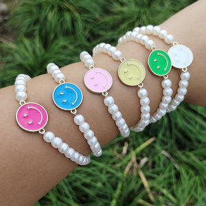 Colorful Smiley Pearl Bracelet
