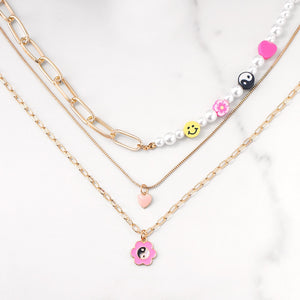 Multilayer Smiley Choker Necklace