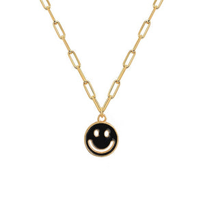 Colorful Smiley Face Pendant Necklace