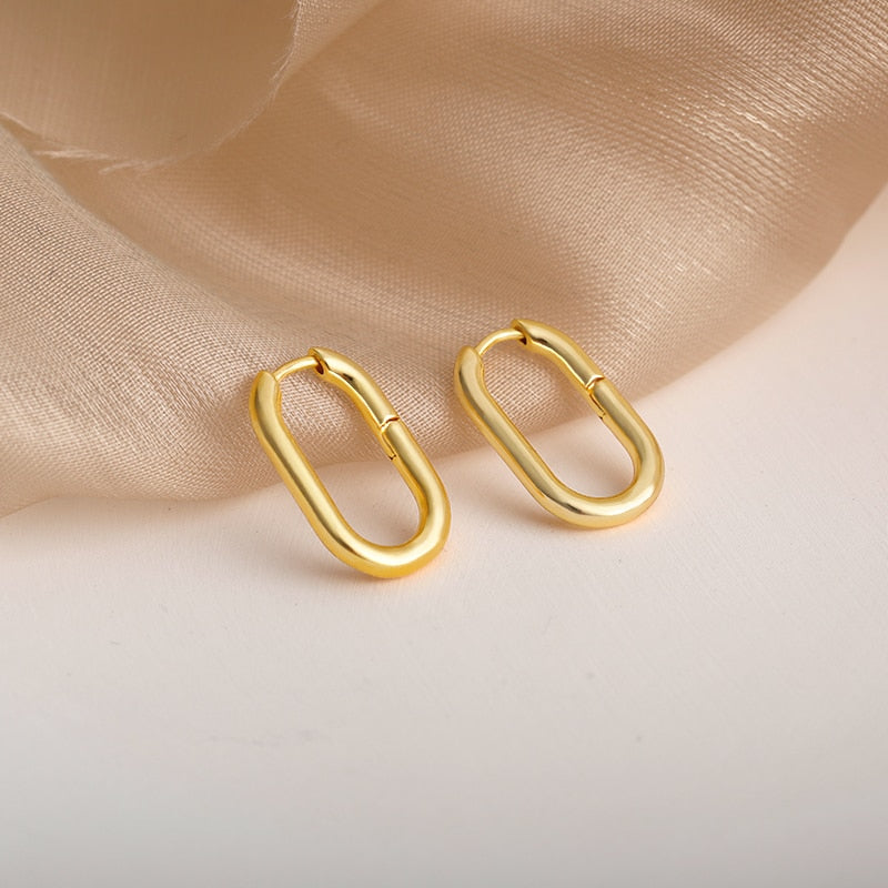 Vintage Oval Hoop Earrings