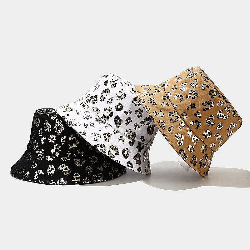 Metallic Leopard Print Bucket Hat