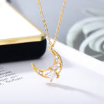 Load image into Gallery viewer, Moon and Star Crystal Necklace
