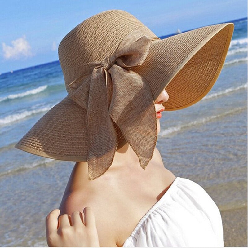 Bowknot Wide Brim Sun Hat