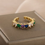 Load image into Gallery viewer, Line of Hearts Ring
