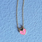 Load image into Gallery viewer, Enamel Heart Initial Necklace
