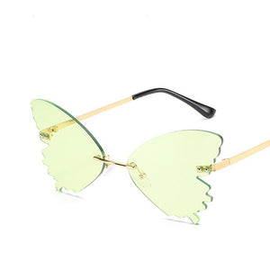 Butterfly Oversized Rimless Sunglasses