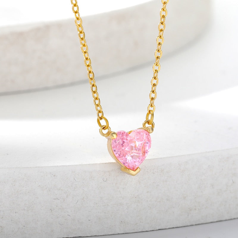 Crystal Heart Pendant Necklace