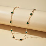 Load image into Gallery viewer, Emerald Crystal Chain Choker
