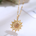 Load image into Gallery viewer, Gold Plated Sunflower Necklace
