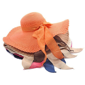 Colorful Braided Wide Brim Sun Hat