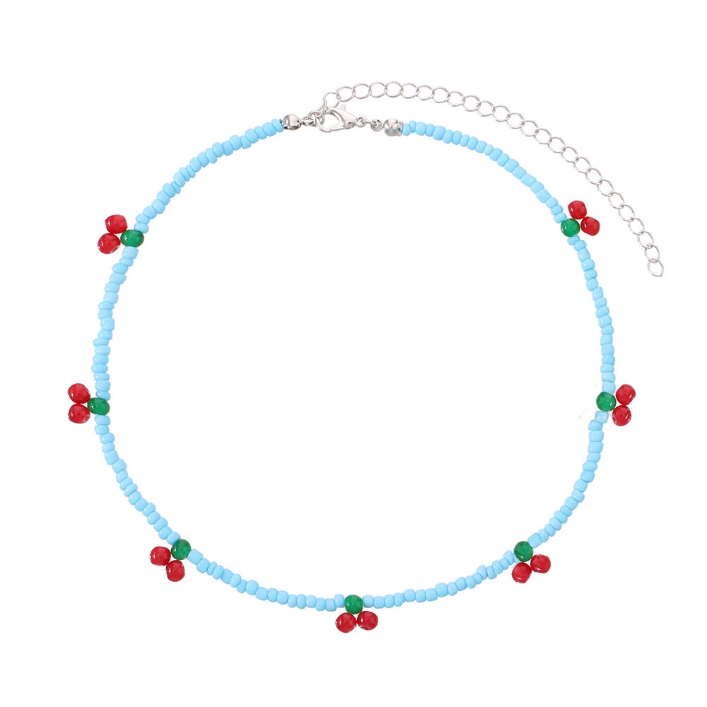 Cherry Beaded Choker Necklace