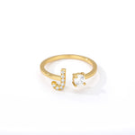 Load image into Gallery viewer, Adjustable Crystal Initial Ring
