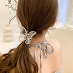 Load image into Gallery viewer, Transparent Beaded Butterfly Hair Claws
