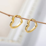 Load image into Gallery viewer, Heart Hoop Earrings
