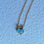 Load image into Gallery viewer, Enamel Heart Initial Necklace
