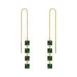 Load image into Gallery viewer, Luxury Green Square Drop Earrings
