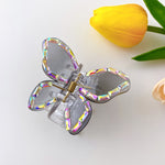 Load image into Gallery viewer, Transparent Beaded Butterfly Hair Claws
