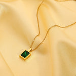 Load image into Gallery viewer, Rectangular Crystal Pendant Necklace
