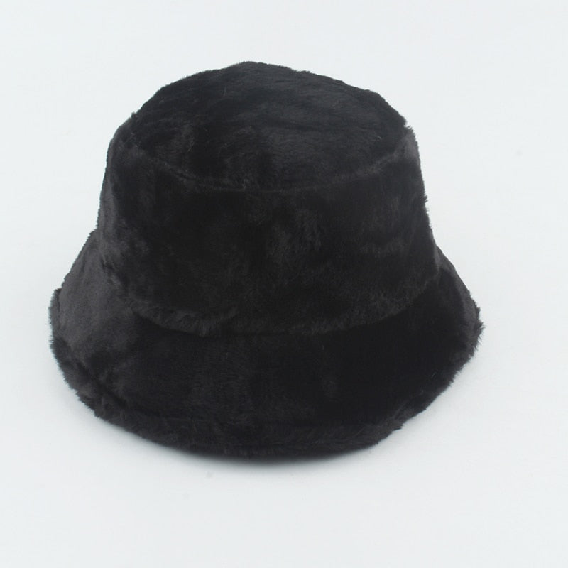 Fluffy Faux Fur Bucket Hat