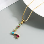 Load image into Gallery viewer, Colorful Crystal Initial Necklace
