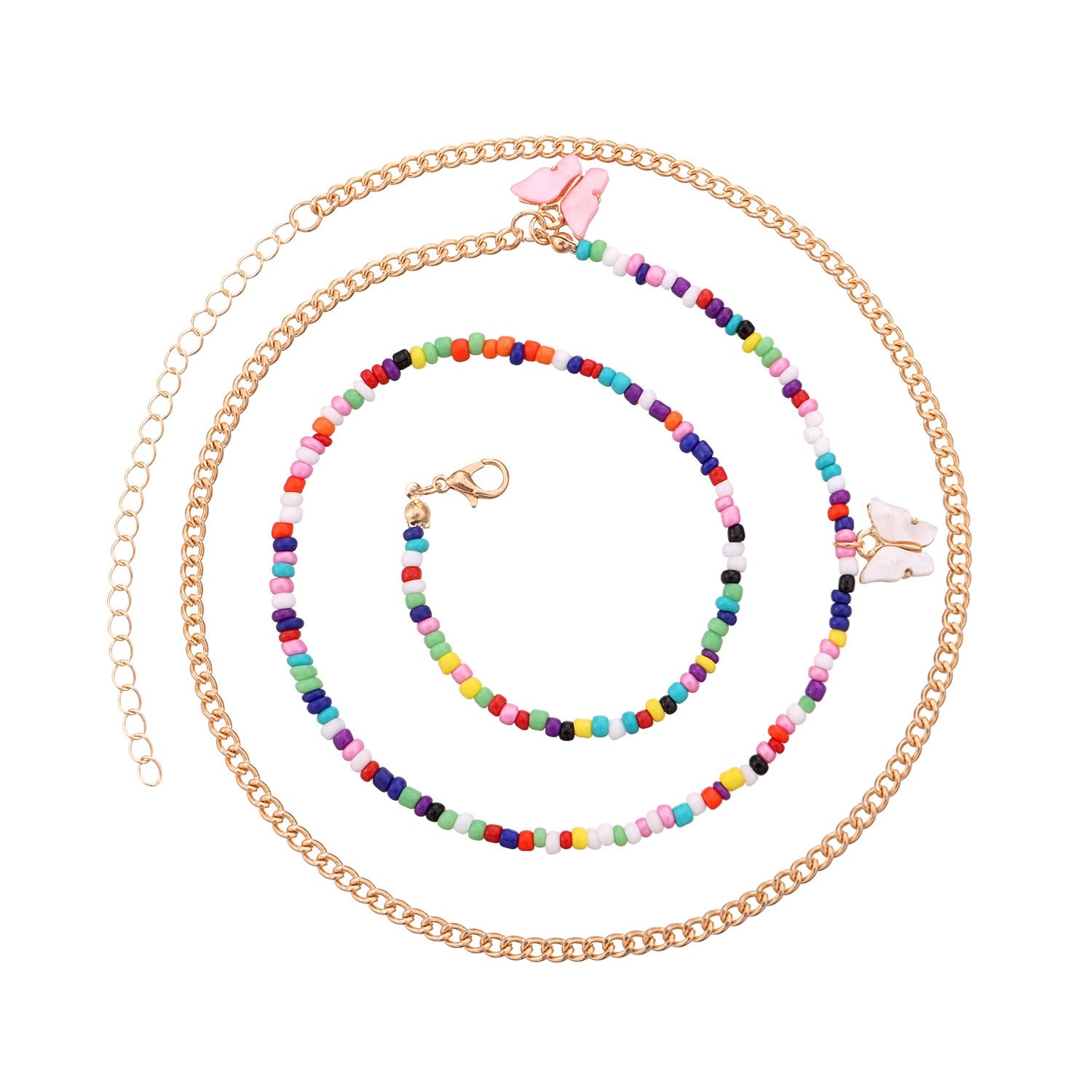 Colorful Beaded Charm Waist Chain