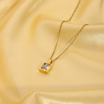 Load image into Gallery viewer, Rectangular Crystal Pendant Necklace
