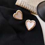 Load image into Gallery viewer, Geometric Resin Heart Stud Earrings
