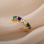 Load image into Gallery viewer, Line of Hearts Ring
