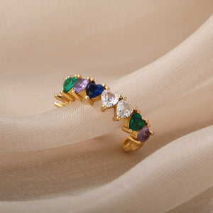 Line of Hearts Ring