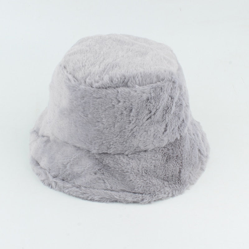 Fluffy Faux Fur Bucket Hat