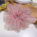 Load image into Gallery viewer, Oversized Organza Floral Scrunchie

