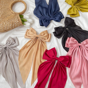 Long Satin Hair Bow