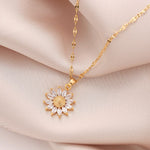 Load image into Gallery viewer, Gold Plated Sunflower Necklace
