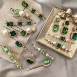 Load image into Gallery viewer, Emerald Hairpin Set
