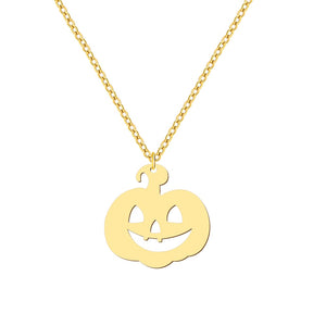 Jack O' Lantern Dainty Pendant Necklace