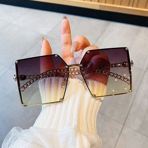 Vintage Oversize Chain Sunglasses