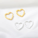 Load image into Gallery viewer, Heart Hoop Earrings
