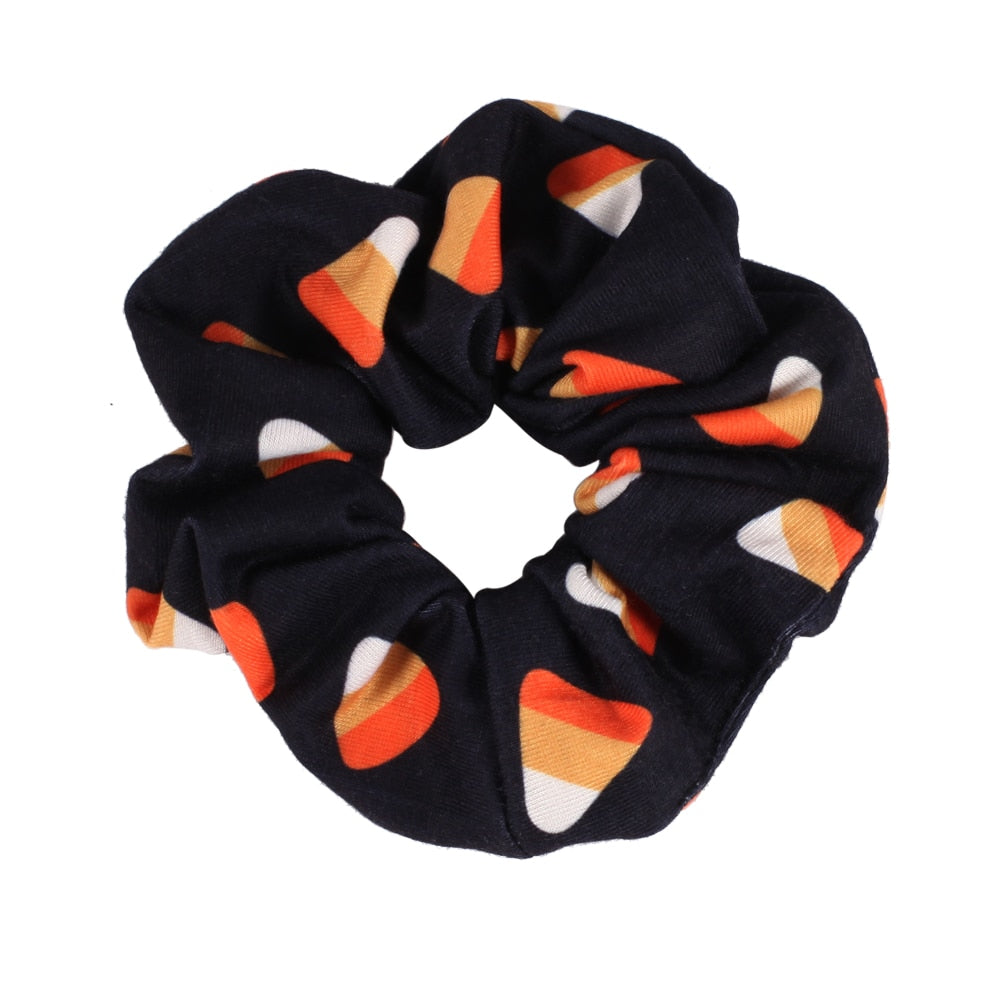 Black & White Printed Halloween Hair Scrunchie