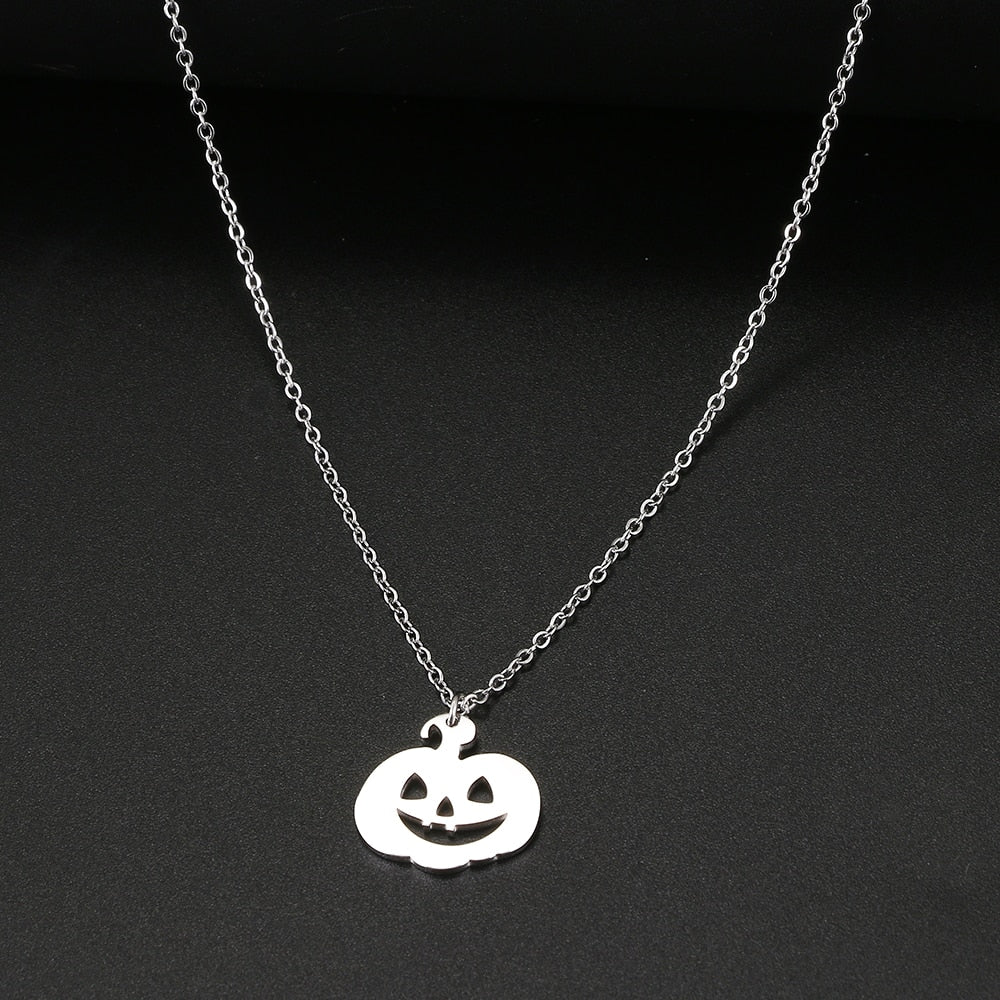 Jack O' Lantern Dainty Pendant Necklace