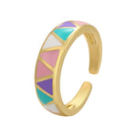 Load image into Gallery viewer, Colorful Enamel Geometric Cuff Ring
