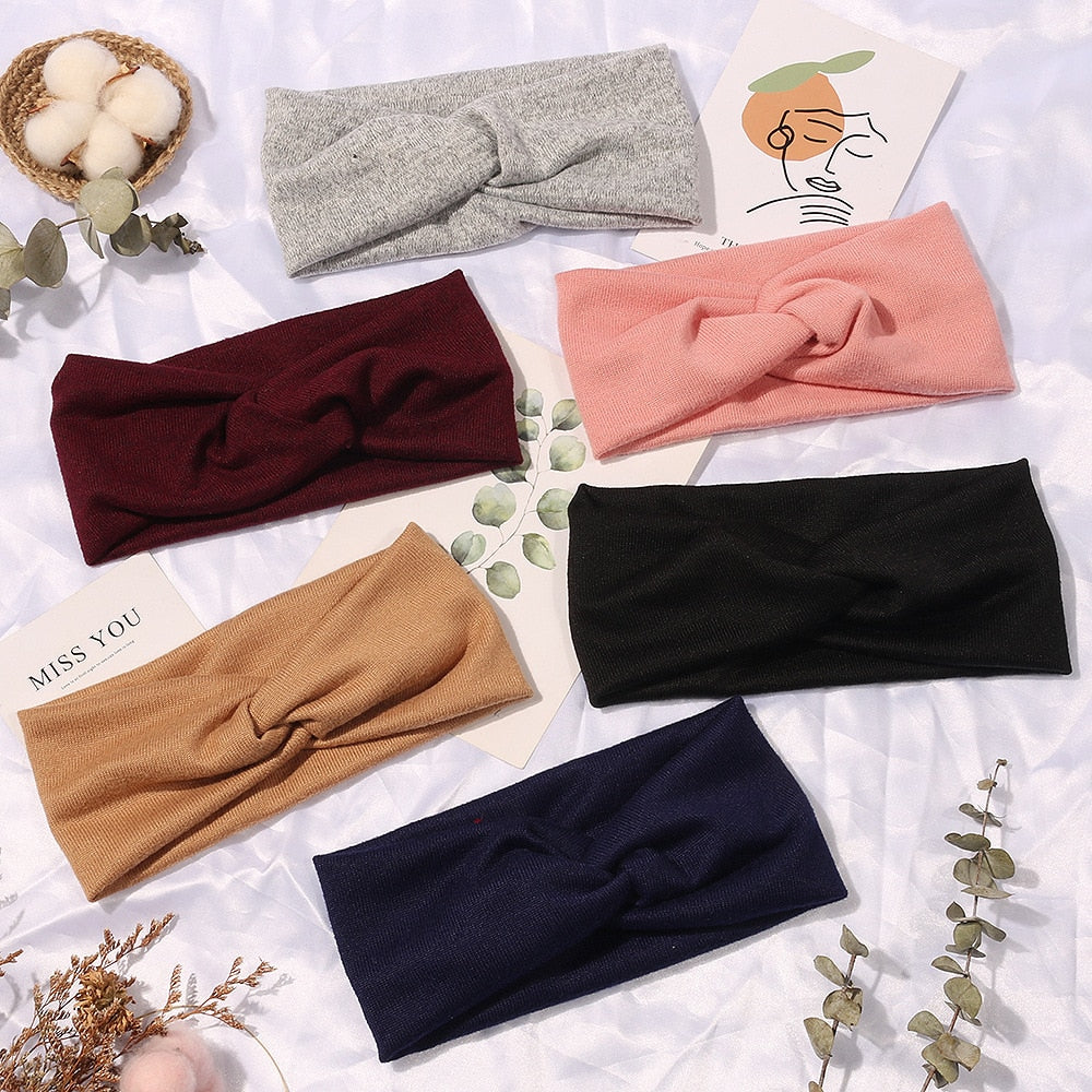 Winter Soft Knit Crossknot Headband