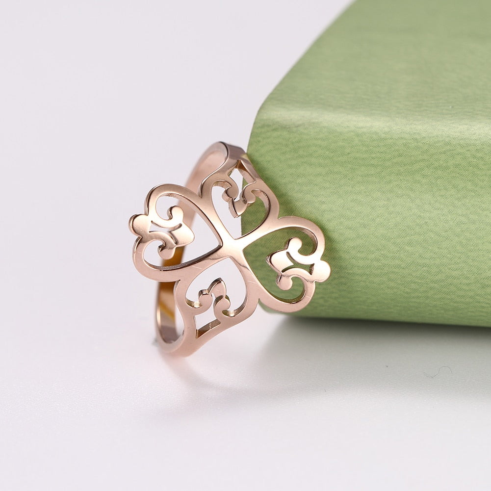 Elegant Clover Statement Ring