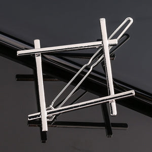 Silver Metal Geometric Hairpin