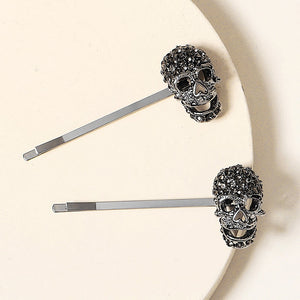 Crystal Skull Hair Pins