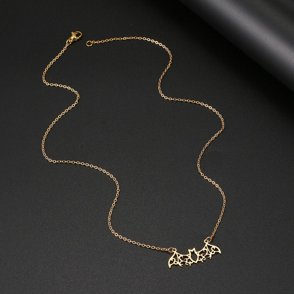 Bat Wings Dainty Pendant Necklace