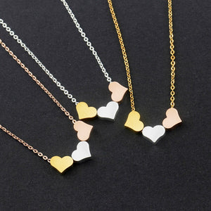 Triple Heart Pendant Necklace