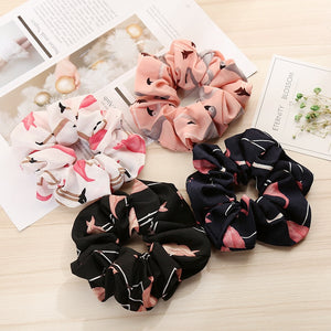 Chiffon Flamingo Scrunchie