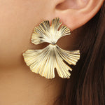 Load image into Gallery viewer, Gold Ginkgo Leaf Drop Earrings
