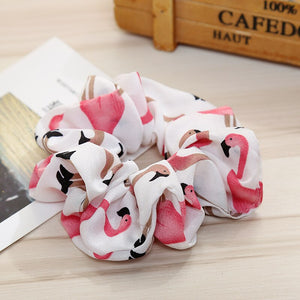 Chiffon Flamingo Scrunchie