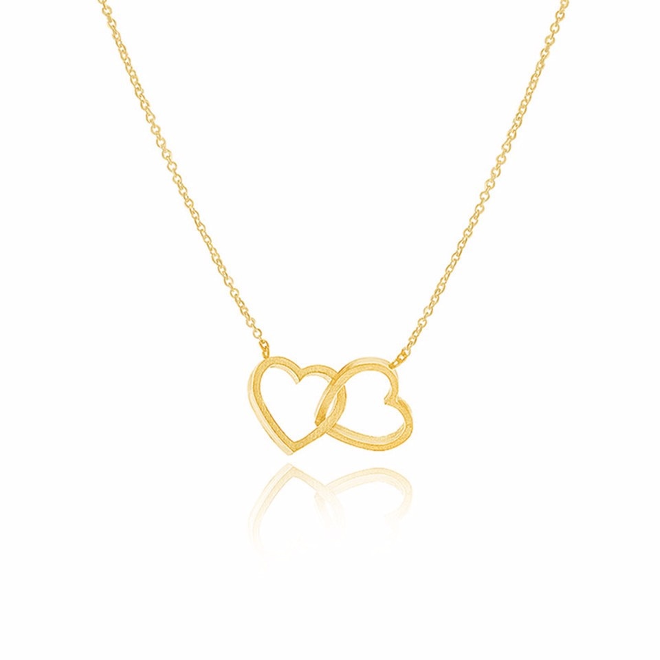 Double Heart Pendant Necklace